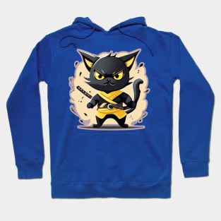 Ninja Cat Black and Yellow Hoodie